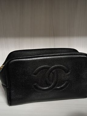 Chanel Black Quilted Leather Men's Toiletry Bag